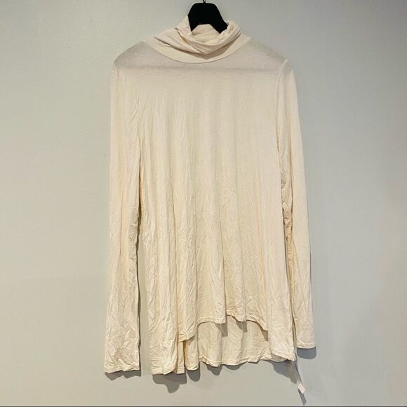 Three Dots Long Sleeve High Low Turtleneck Shirt Size XL - Picture 1 of 5